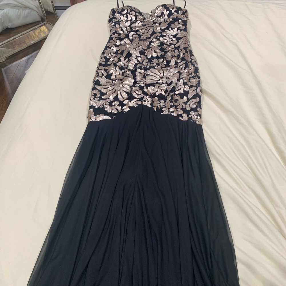 Black and Gold Evening Gown